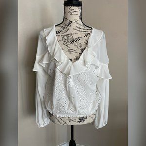 Ruffle Eyelet Blouse